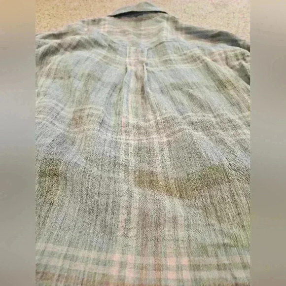 Free People Cropped Plaid Button-down Shirt w/ Batwing Sleeve, Size Medium - Picture 5 of 7